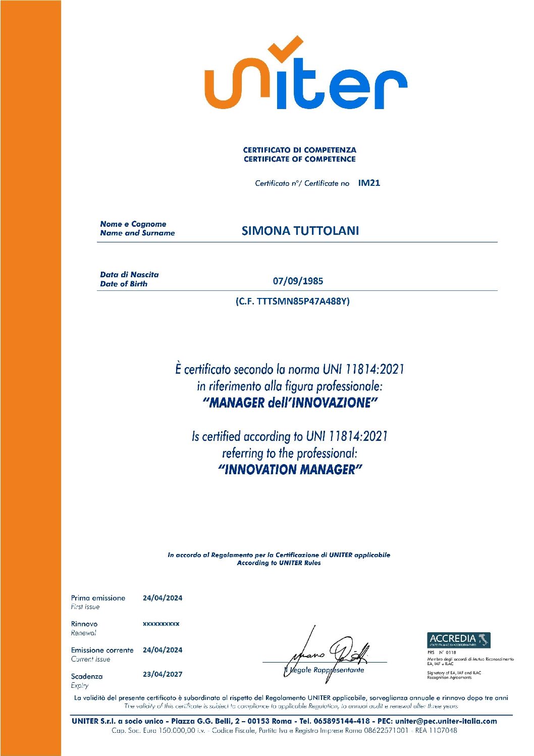 CERTIFICATO IM SIMONA TUTTOLANI rev. 0 pdf